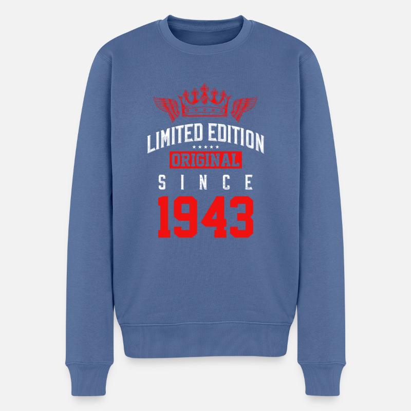 Édition limitée 1943 - Pull Premium bio Homme - bleu pigeon