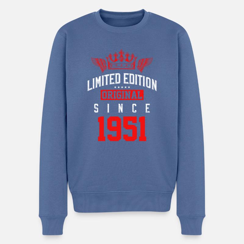 Édition limitée 1951 - Pull Premium bio Homme - bleu pigeon