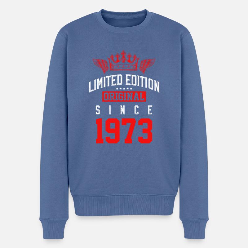 Édition limitée 1973 - Pull Premium bio Homme - bleu pigeon