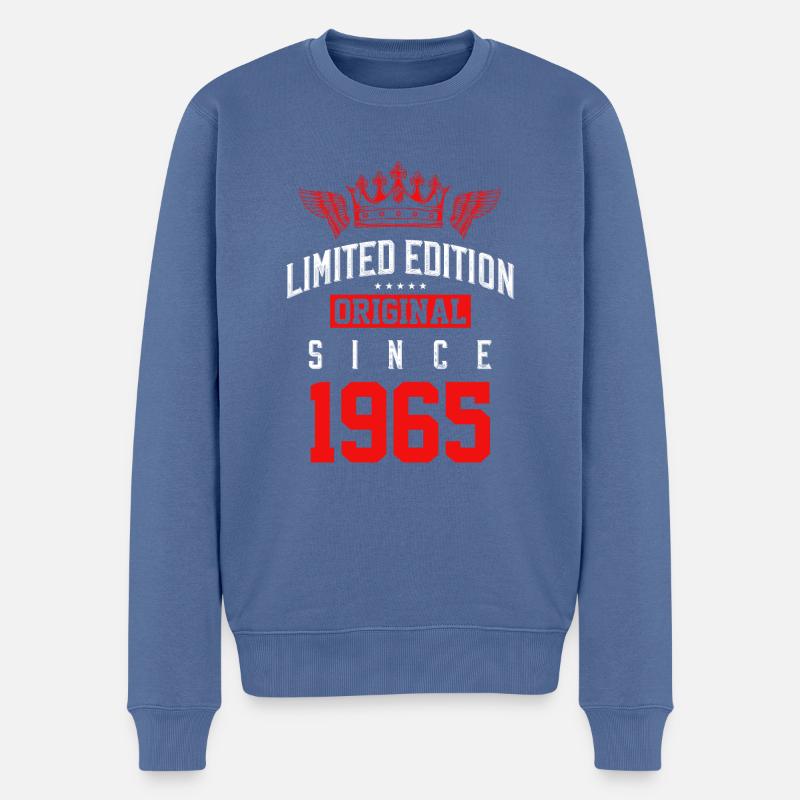 Édition limitée 1965 - Pull Premium bio Homme - bleu pigeon
