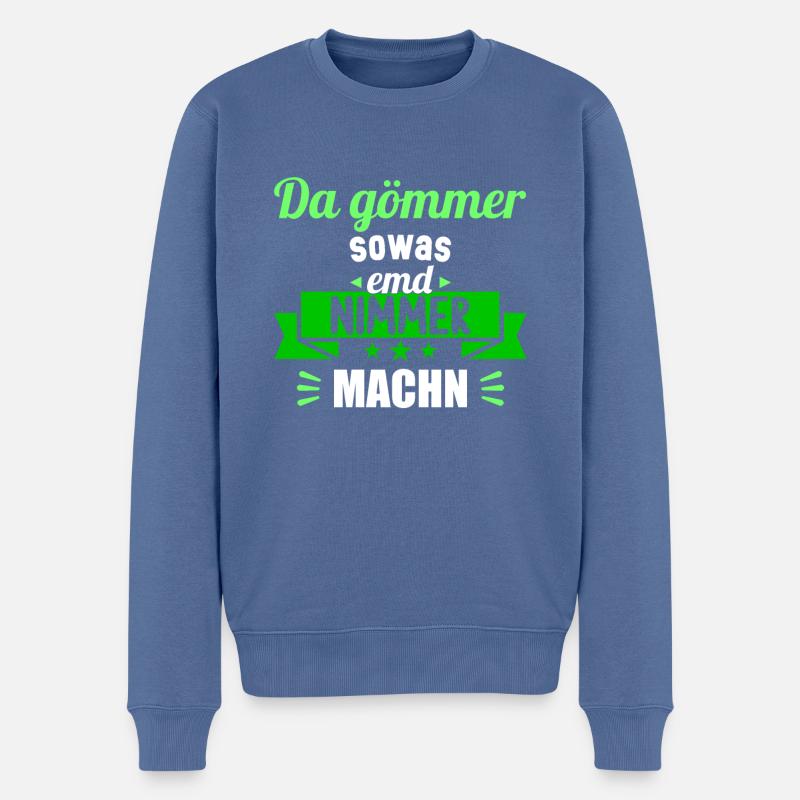 Sächsischer Dialekt Sachsen Sächsische Sprüche - Männer Premium Bio Pullover - Taubenblau