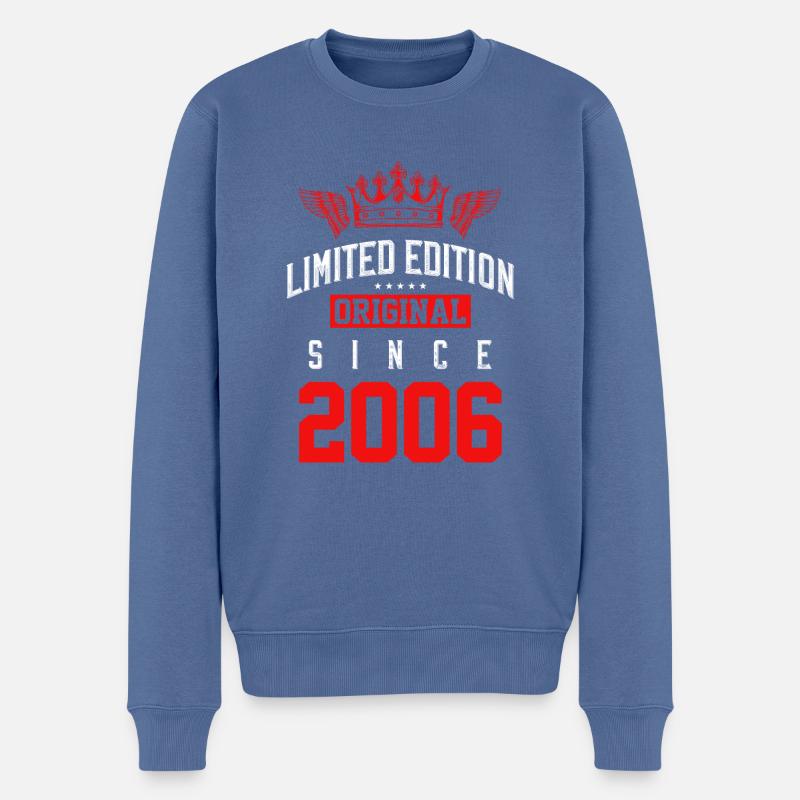 2006 limited edition - Männer Premium Bio Pullover - Taubenblau