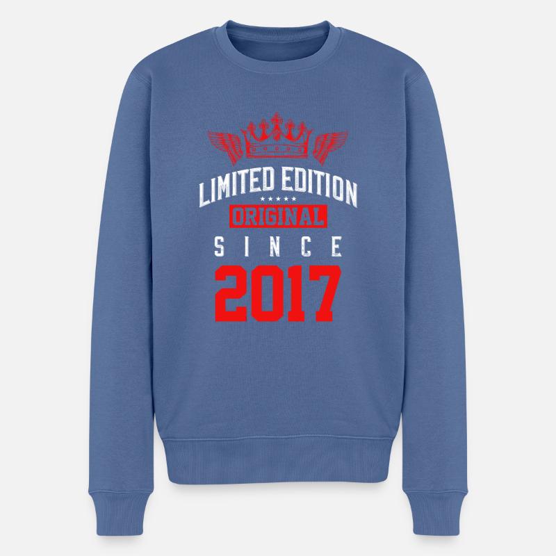 2017 limited edition - Männer Premium Bio Pullover - Taubenblau