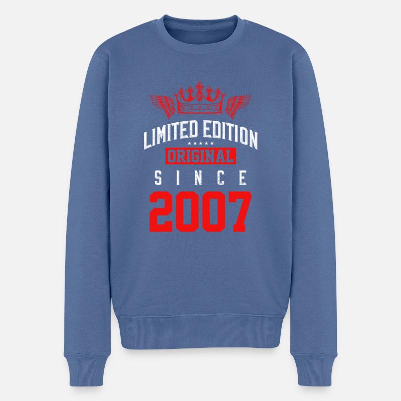 2007 limited edition - Männer Premium Bio Pullover - Taubenblau
