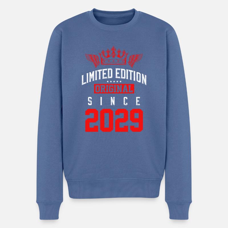 Édition limitée 2029 - Pull Premium bio Homme - bleu pigeon