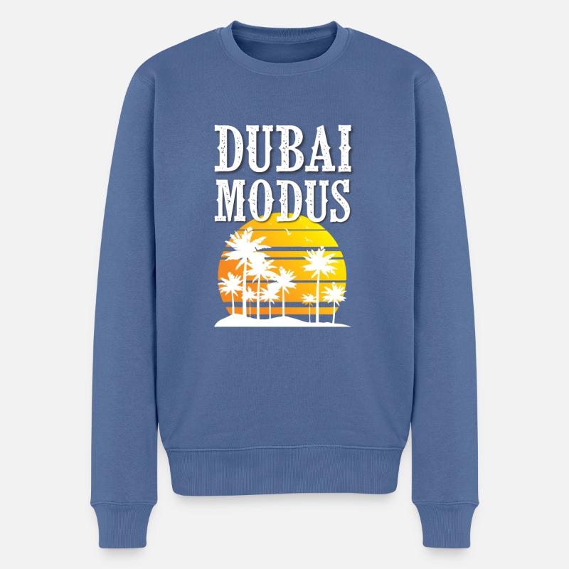Dubai Modus - Männer Premium Bio Pullover - Taubenblau