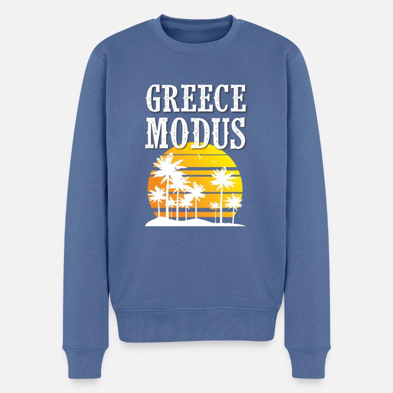 Mode Grèce - Pull Premium bio Homme - bleu pigeon