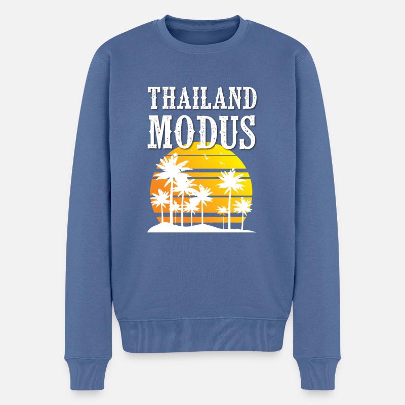 Thailand Modus - Männer Premium Bio Pullover - Taubenblau