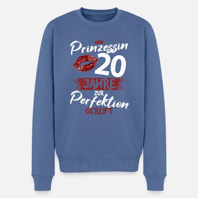 20. Geburtstag 20 Jahre Perfektion Prinzessin - Männer Premium Bio Pullover - Taubenblau