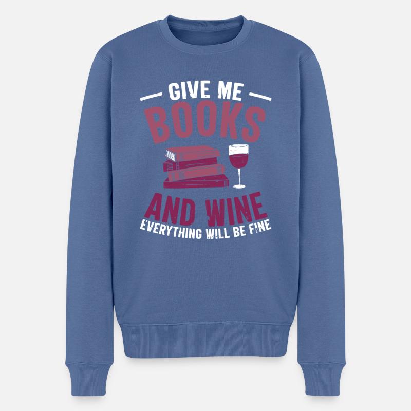 Mehr lesen Bücher Ich liebe Bücher Leser Geschenke - Männer Premium Bio Pullover - Taubenblau