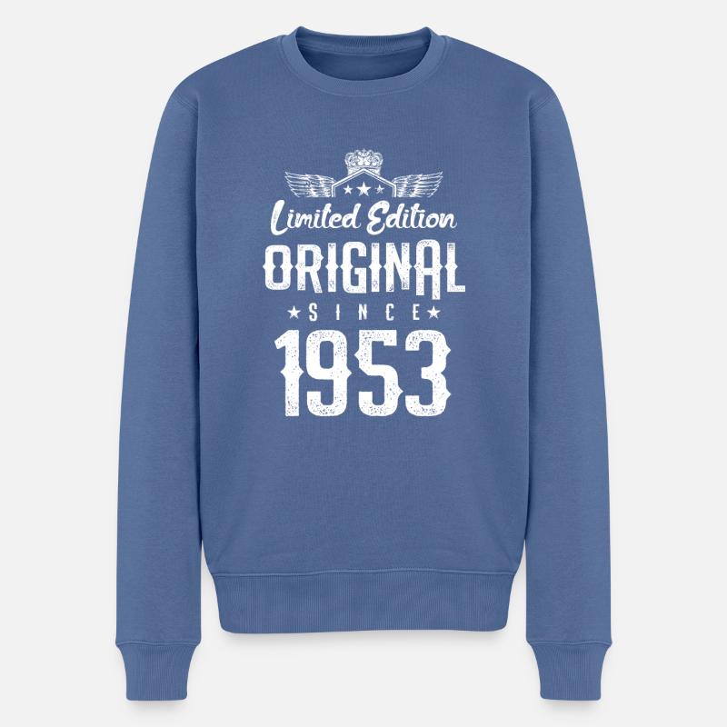 Édition limitée 1953 - Pull Premium bio Homme - bleu pigeon