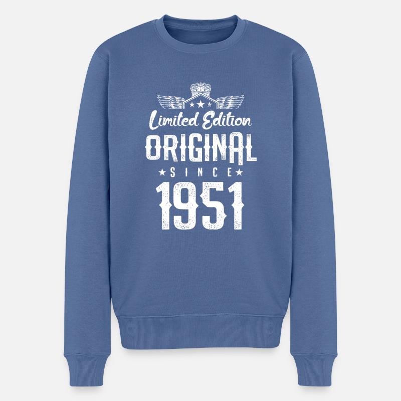Édition limitée 1951 - Pull Premium bio Homme - bleu pigeon
