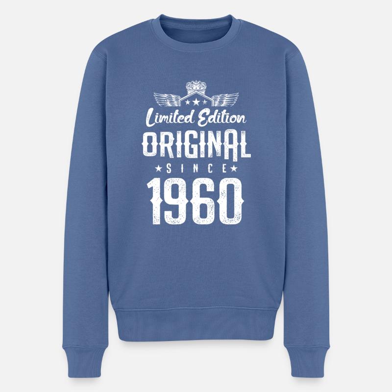 Édition limitée 1960 - Pull Premium bio Homme - bleu pigeon