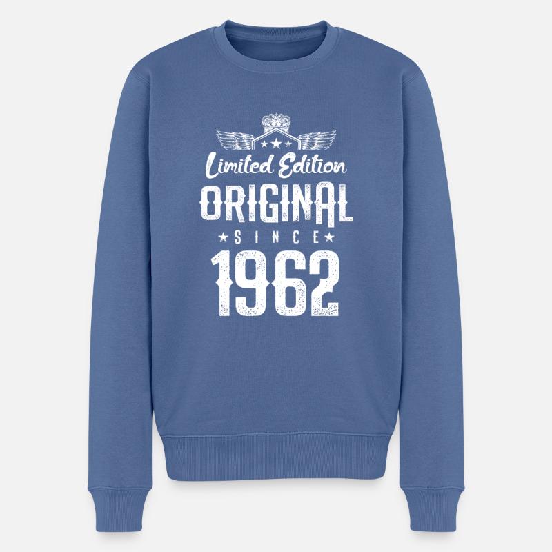 Édition limitée 1962 - Pull Premium bio Homme - bleu pigeon