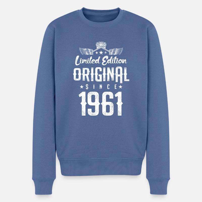 Édition limitée 1961 - Pull Premium bio Homme - bleu pigeon