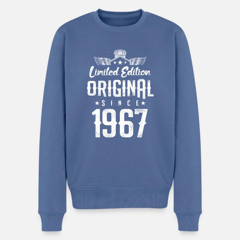 Édition limitée 1967 - Pull Premium bio Homme - bleu pigeon