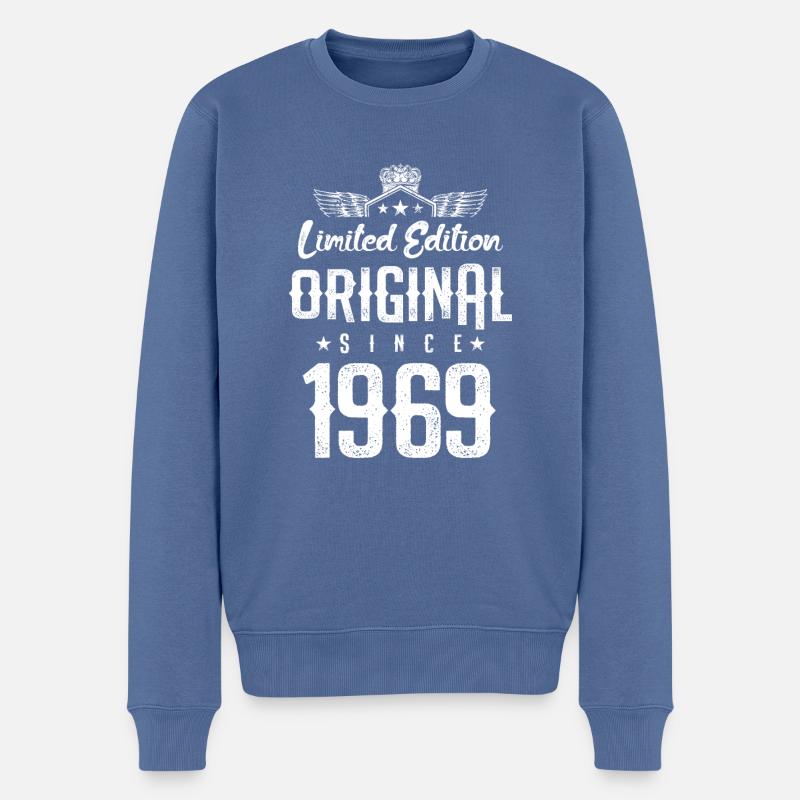 1969 limited edition - Männer Premium Bio Pullover - Taubenblau