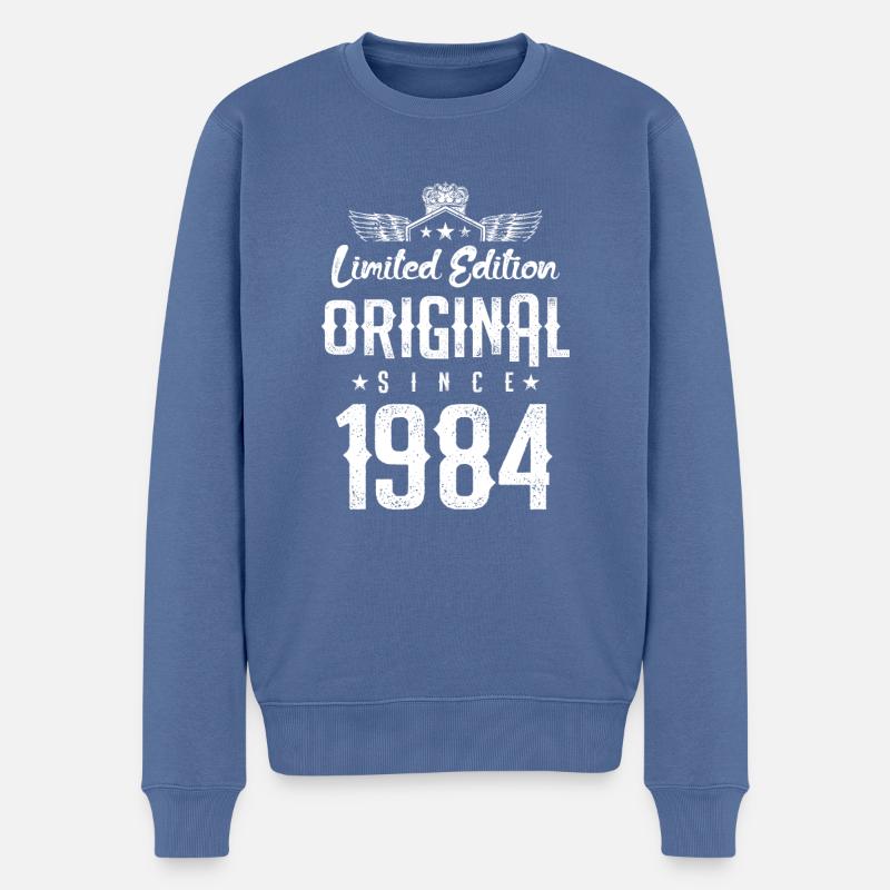 Édition limitée 1984 - Pull Premium bio Homme - bleu pigeon