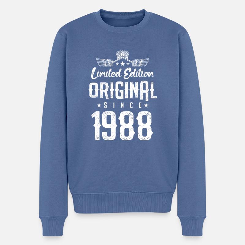 1988 limited edition - Männer Premium Bio Pullover - Taubenblau