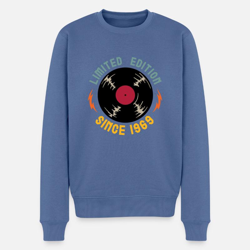 Édition limitée 1969 anniversaire - Pull Premium bio Homme - bleu pigeon