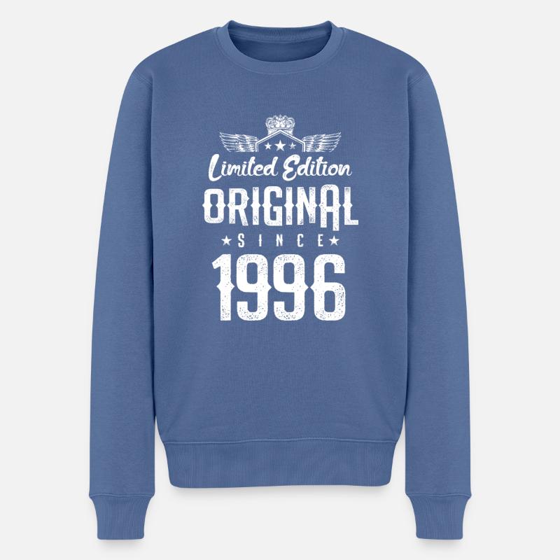 1996 limited edition - Männer Premium Bio Pullover - Taubenblau