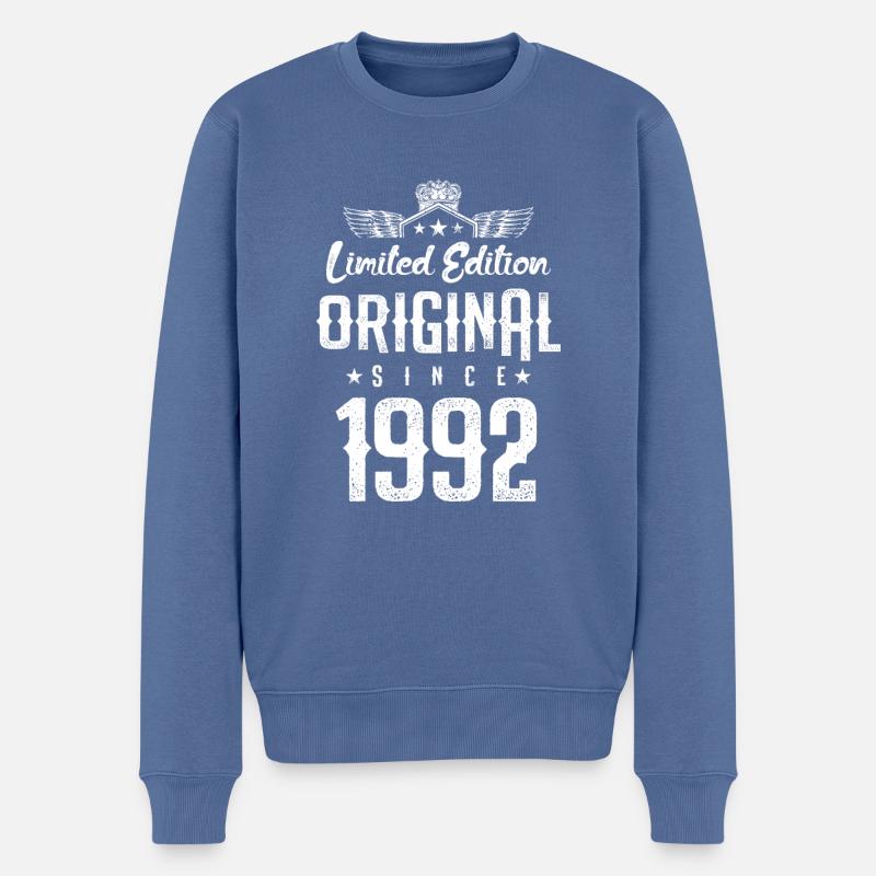 Édition limitée 1992 - Pull Premium bio Homme - bleu pigeon