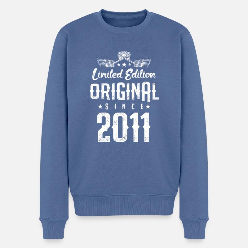 2011 limited edition - Männer Premium Bio Pullover - Taubenblau