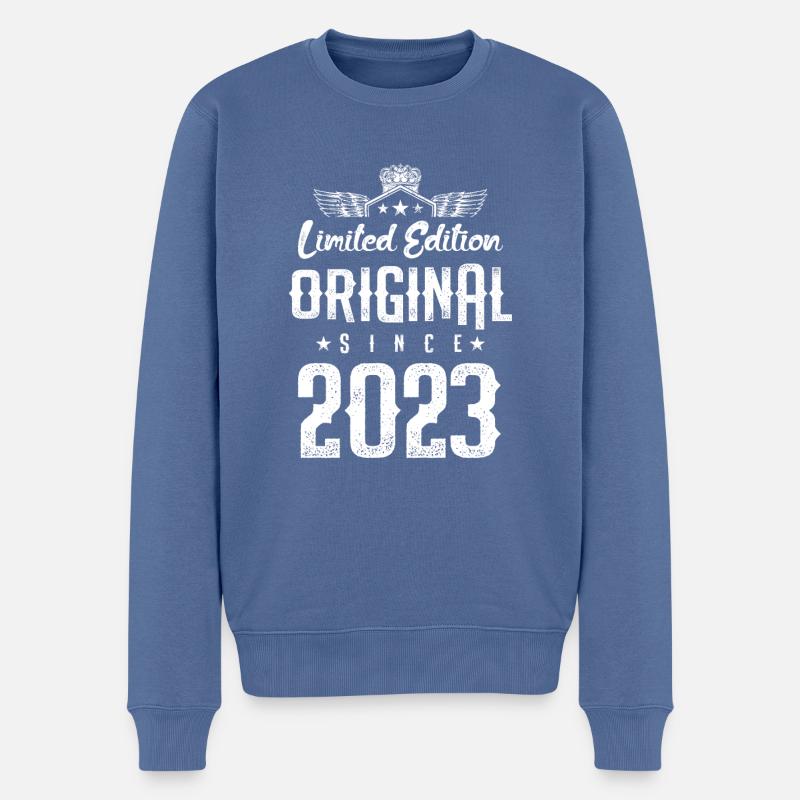 Édition limitée 2023 - Pull Premium bio Homme - bleu pigeon