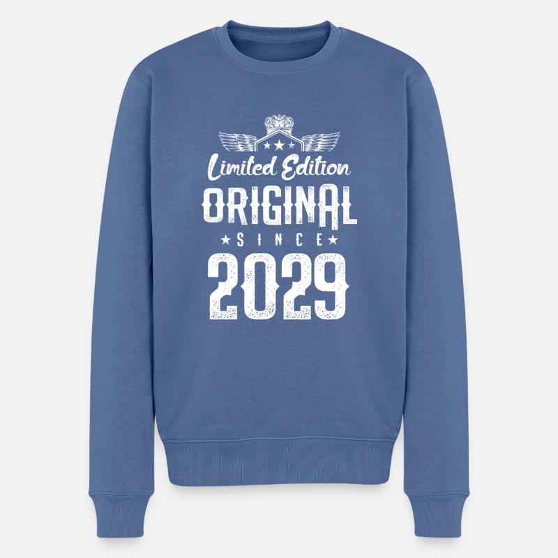 Édition limitée 2029 - Pull Premium bio Homme - bleu pigeon