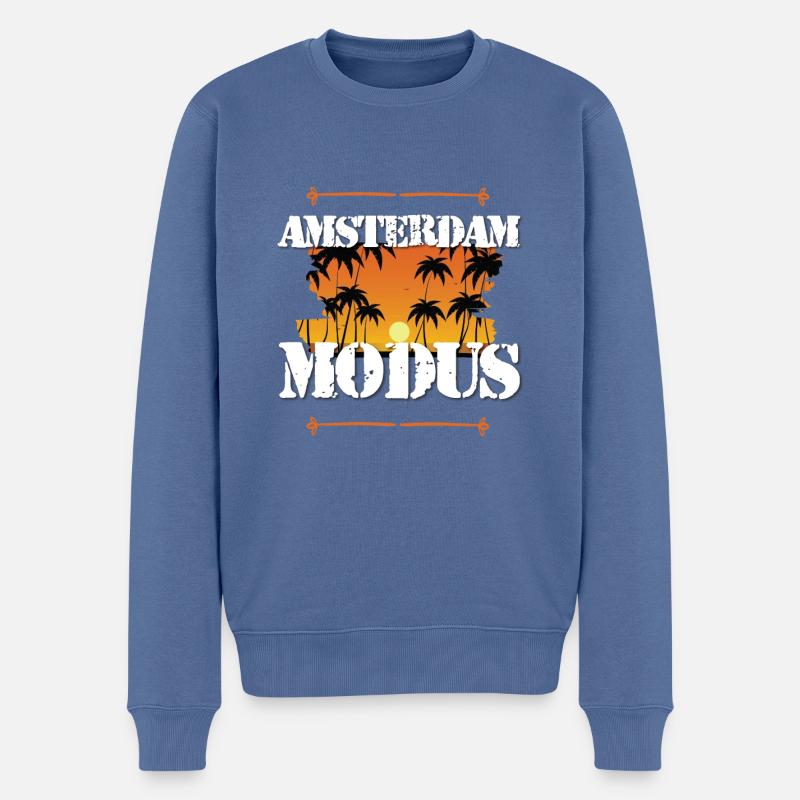 Amsterdam Modus - Männer Premium Bio Pullover - Taubenblau