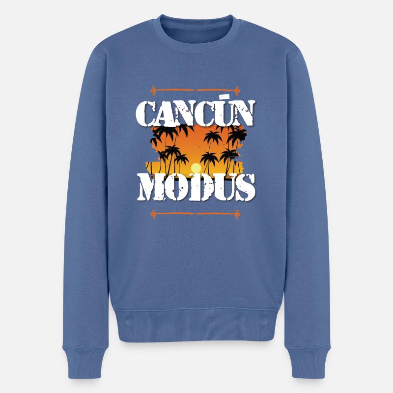 Cancun Modus - Männer Premium Bio Pullover - Taubenblau