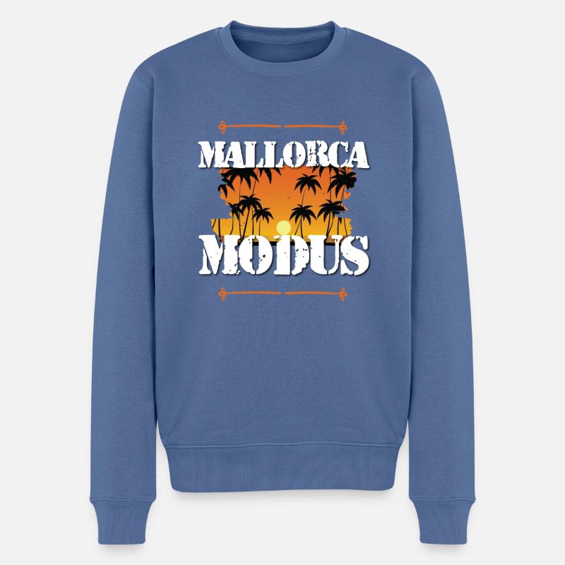 Mallorca Modus - Männer Premium Bio Pullover - Taubenblau
