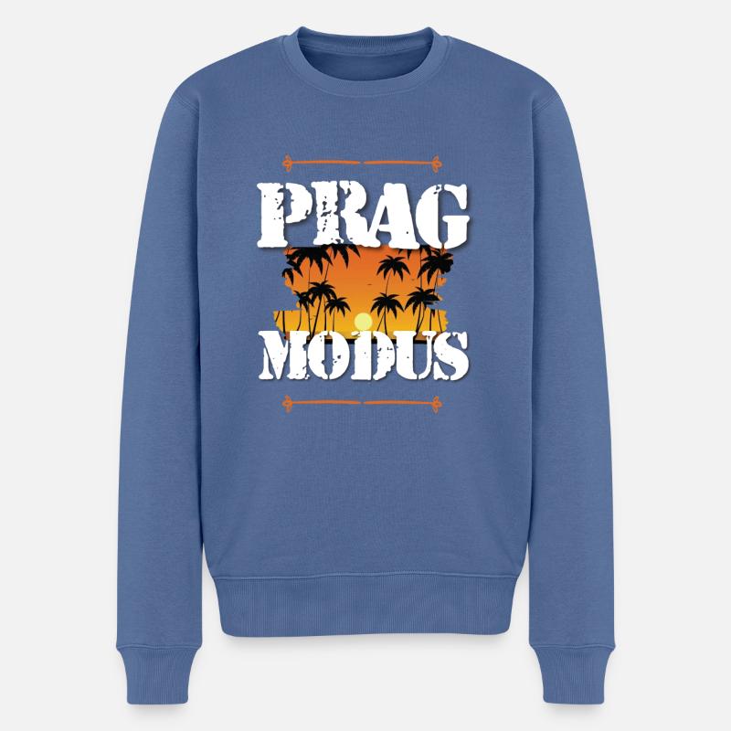 Prag Modus - Männer Premium Bio Pullover - Taubenblau