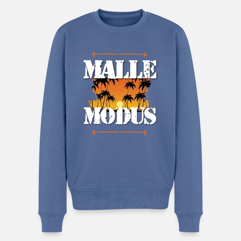 Malle Modus - Männer Premium Bio Pullover - Taubenblau