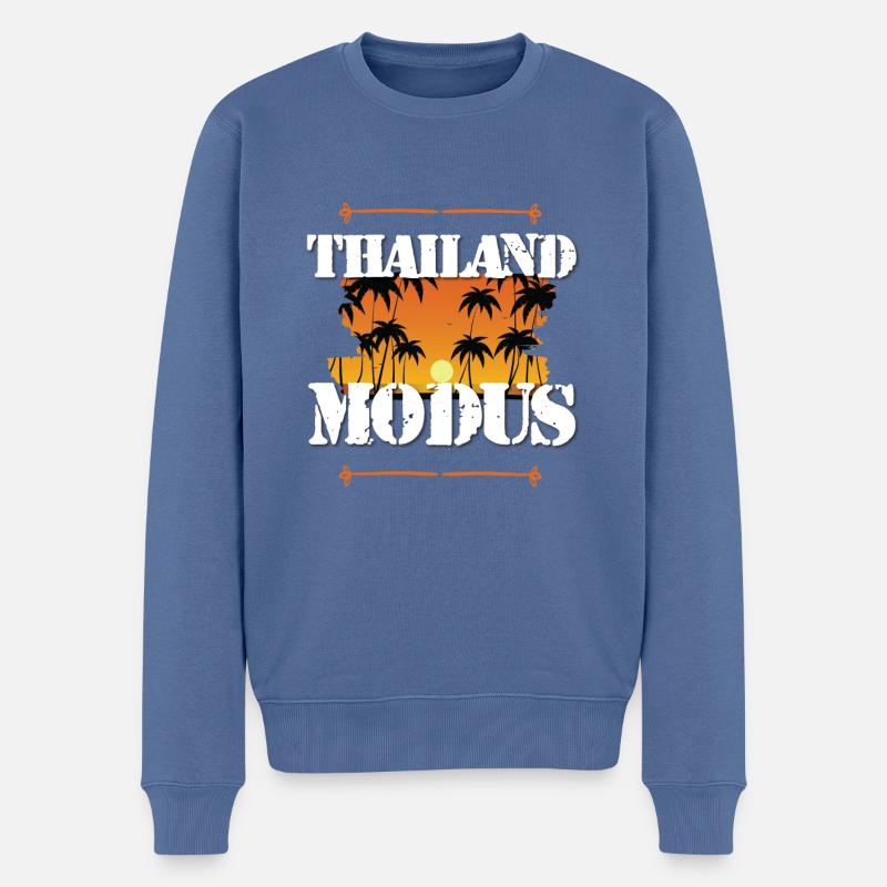Mode Thaïlande - Pull Premium bio Homme - bleu pigeon