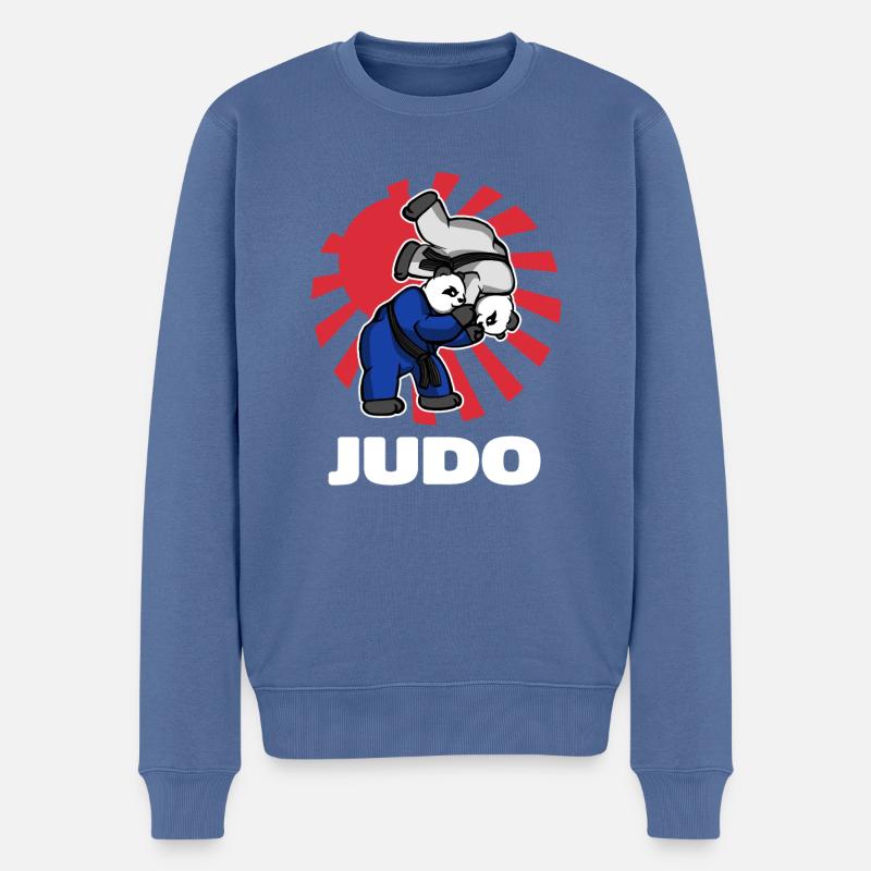 Judo Panda Fighters - Judoka Judoist - Männer Premium Bio Pullover - Taubenblau