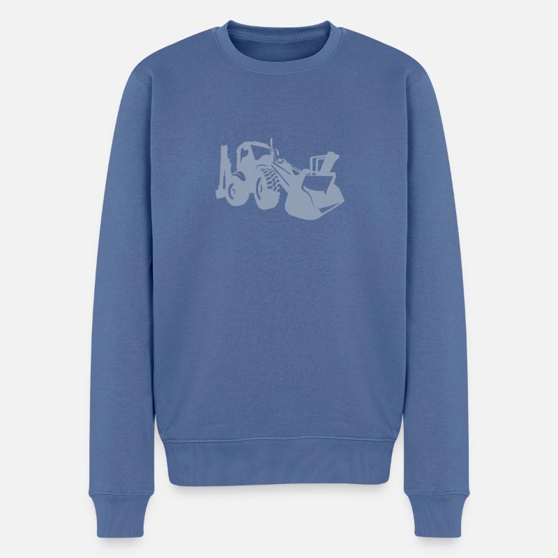 Baggerfahrer Bagger Frontlader Sprüche - Männer Premium Bio Pullover - Taubenblau