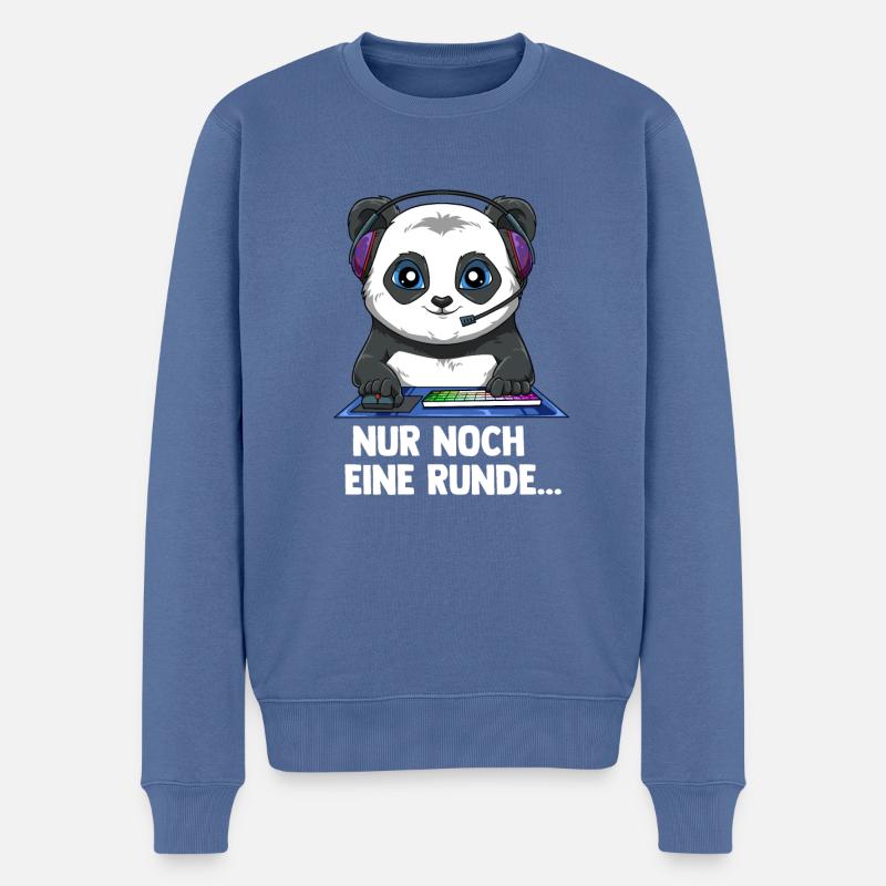 Gaming Panda - Computerspiele Videospiele - Männer Premium Bio Pullover - Taubenblau