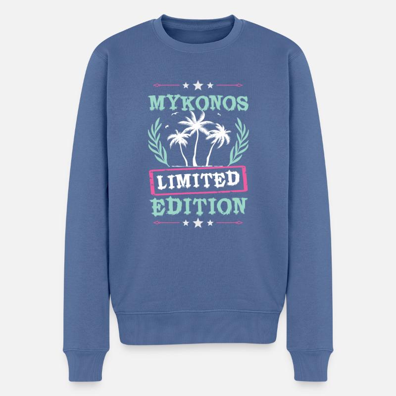 Mykonos Édition Limitée - Pull Premium bio Homme - bleu pigeon