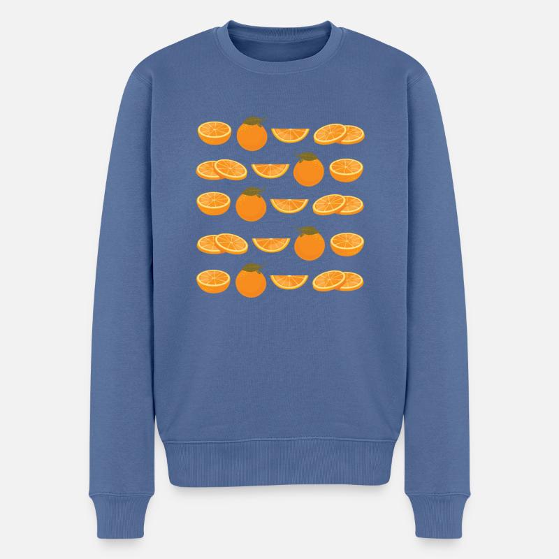 Mandarinen - Männer Premium Bio Pullover - Taubenblau
