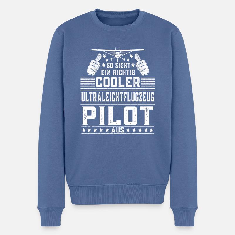 Ultraleichtflugzeug Pilot Flugzeug Geschenk - Männer Premium Bio Pullover - Taubenblau