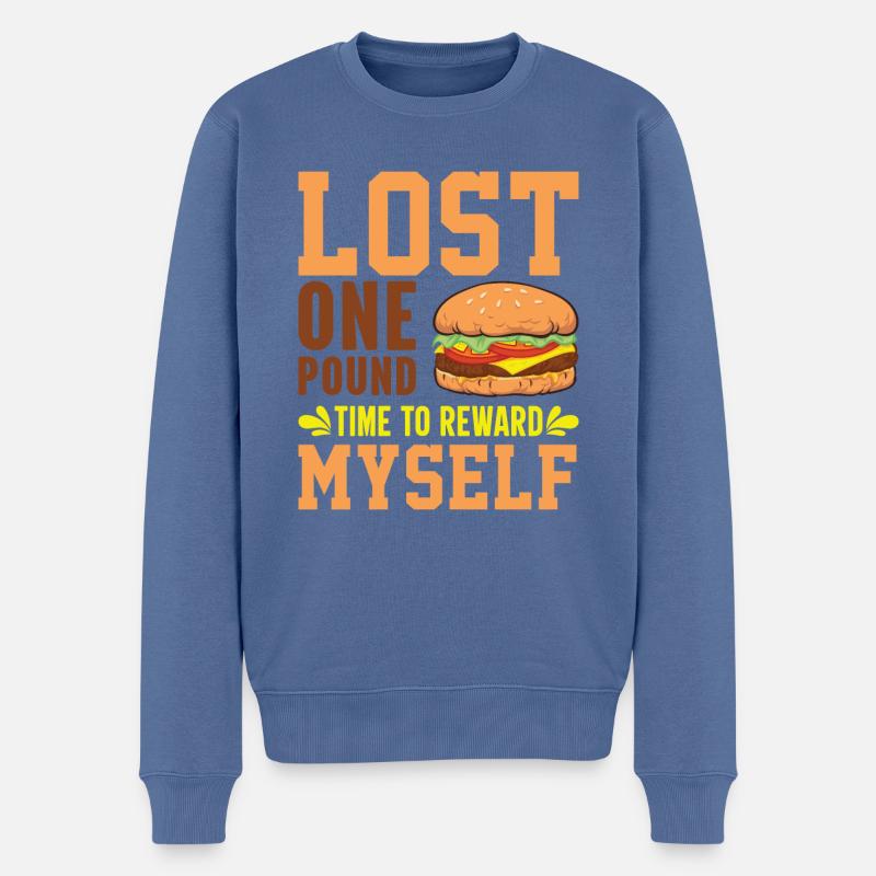 Fleischige Burger Lebensmittel-Liebhaber Lebensmit - Männer Premium Bio Pullover - Taubenblau