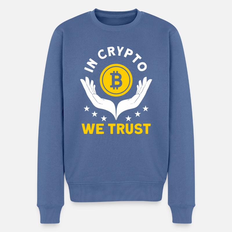 Crypto - Männer Premium Bio Pullover - Taubenblau