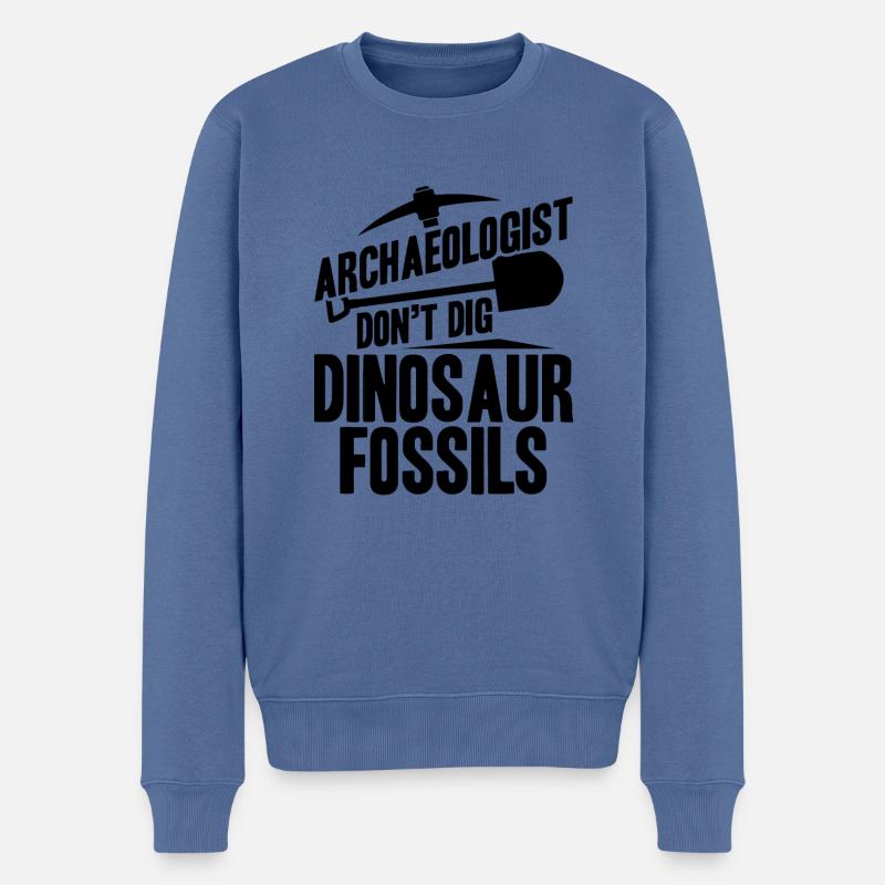 Archäologe Gräbt Dinosaurierfossilien Nicht - Männer Premium Bio Pullover - Taubenblau
