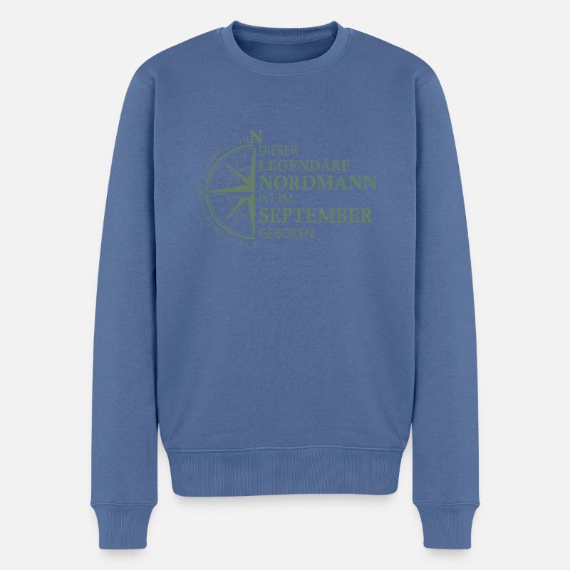 Norden Norddeutsch September Geburtstag Sprüche - Männer Premium Bio Pullover - Taubenblau