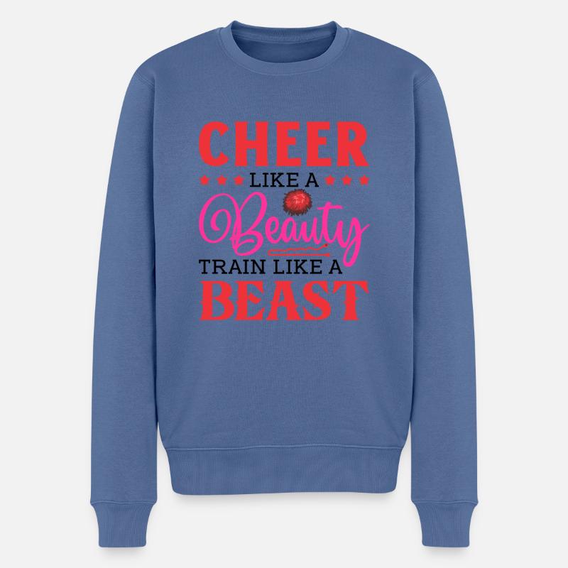 Cheer Like A Beauty Train Like A Beast Cheerleadin - Männer Premium Bio Pullover - Taubenblau