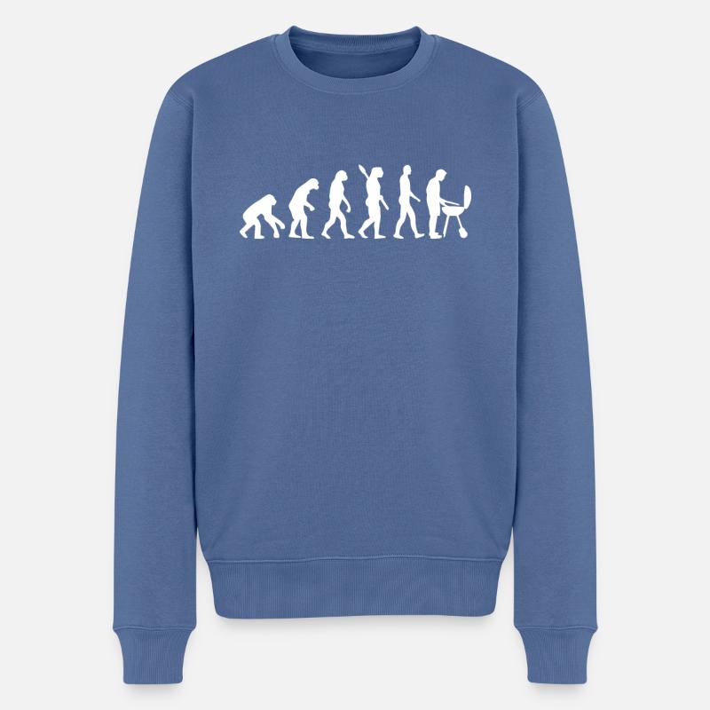 BBQ Grill EVOLUTION GRILL - Men's Premium Organic Jumper - stone blue