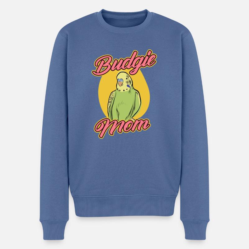 Budgerigar Mama Parrot Bird Budgie - Pull Premium bio Homme - bleu pigeon