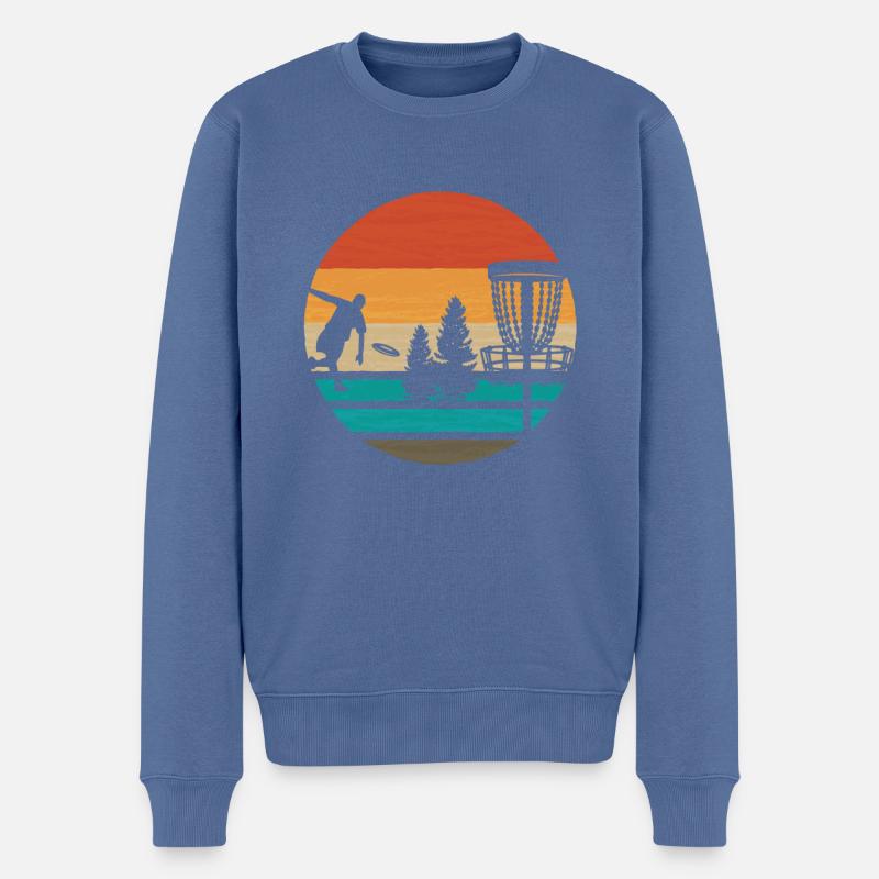 Weinlese-frisbee-disc-golf - Pull Premium bio Homme - bleu pigeon