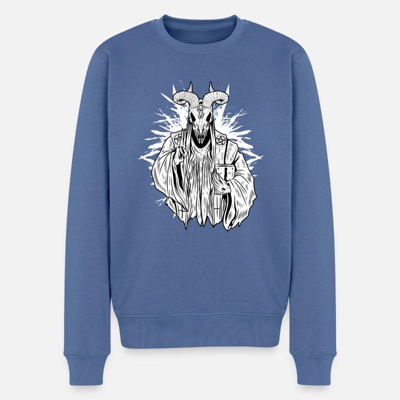 Baphomet-Skelett - Böser Baphomet - Männer Premium Bio Pullover - Taubenblau